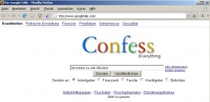 humoriges Defacement der Startseite von www.googlefalle.com